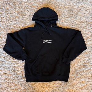 LONELY GHOST black I love you say it back hoodie